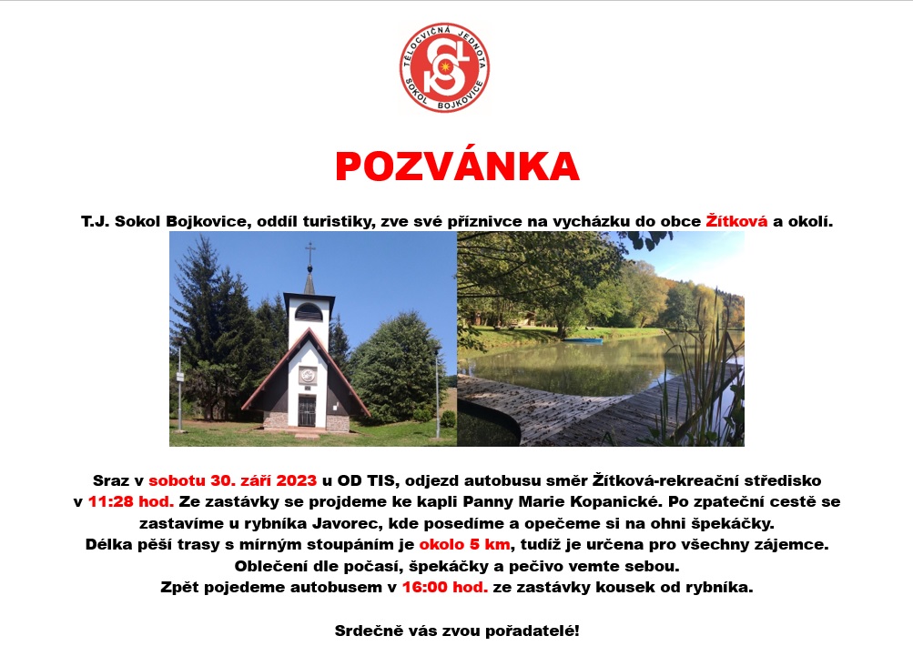 Pozvánka Žítková 30.9. 2023