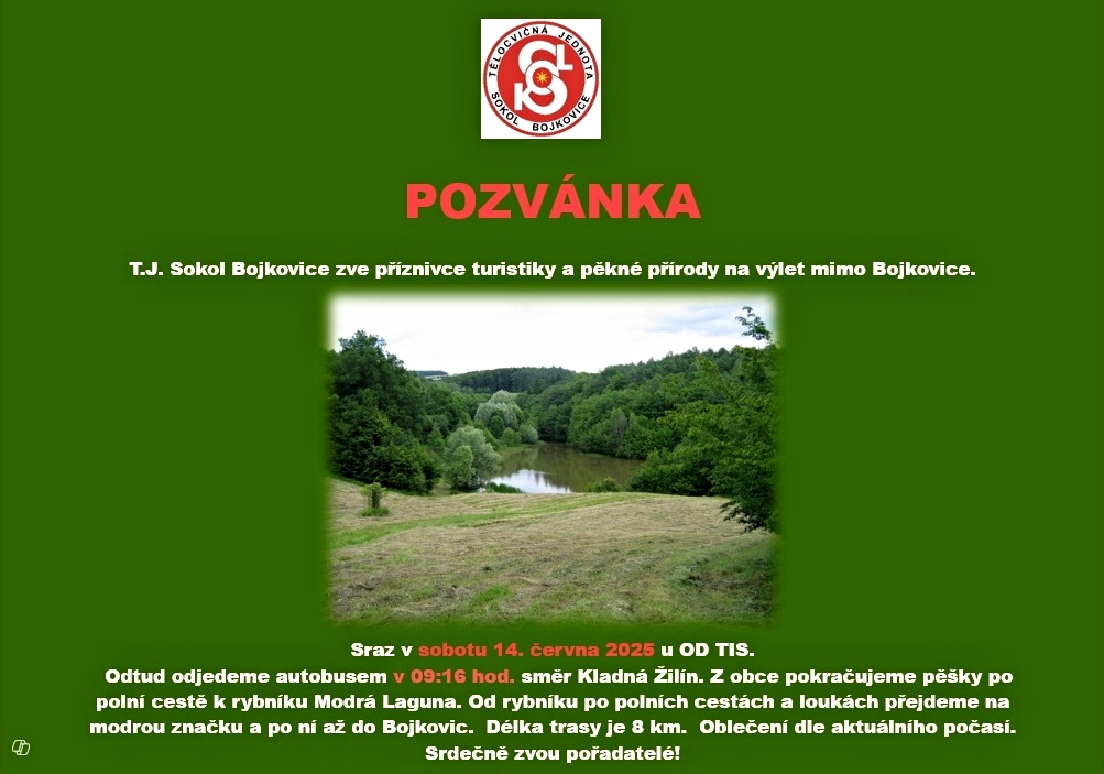 Pozvánka na vycházku do Kladné Žilín 14.6. 2025
