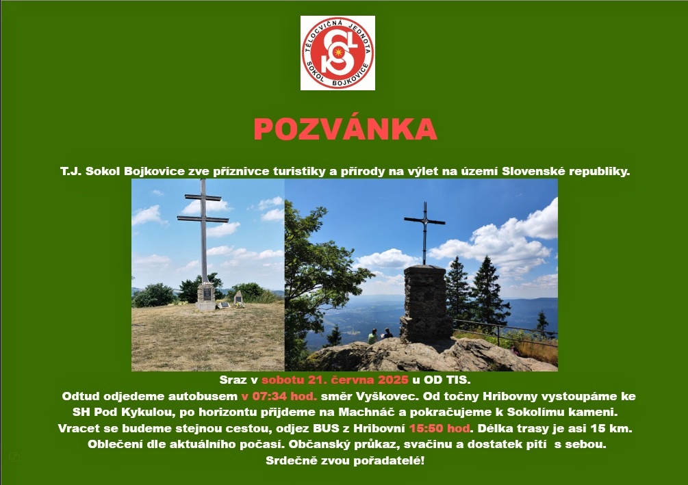 Pozvánka na vycházku 21.6. 2025